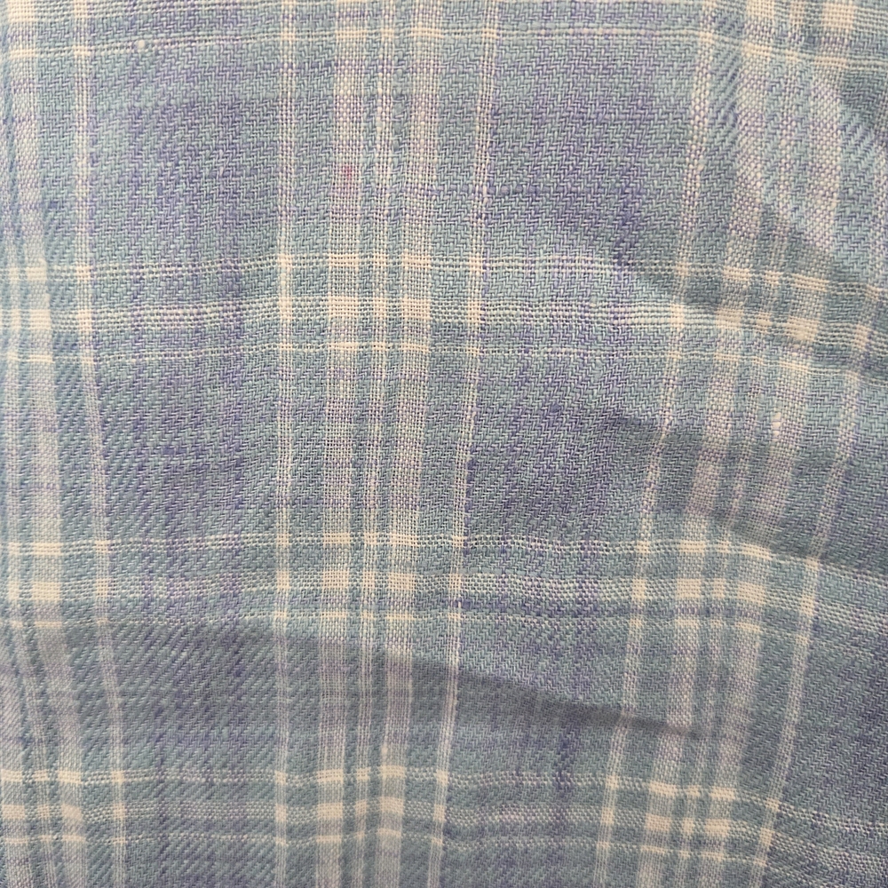 Peter Millar Linen Blue Plaid Shirt - Picture 6 of 6